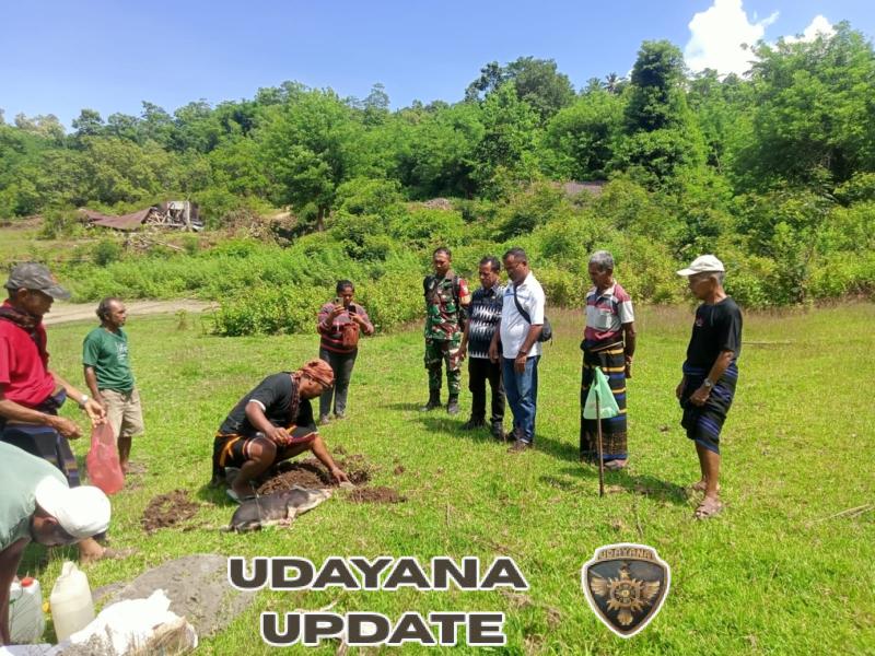 Babinsa 1602/Ende Hadiri Peletakan Batu Pertama Koperasi Merah Putih di Desa Fataatu