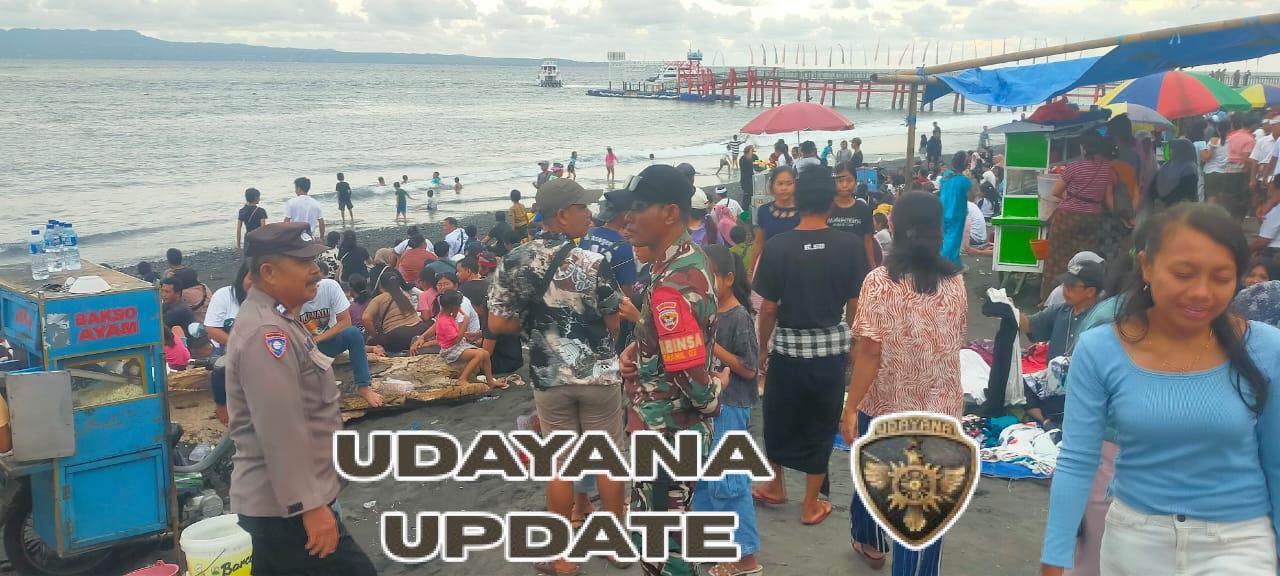 Aparat Gabungan Di Desa Kampung Kusamba Gelar Pengamanan Perayaan Galungan Di Pantai Kampung Kusamba