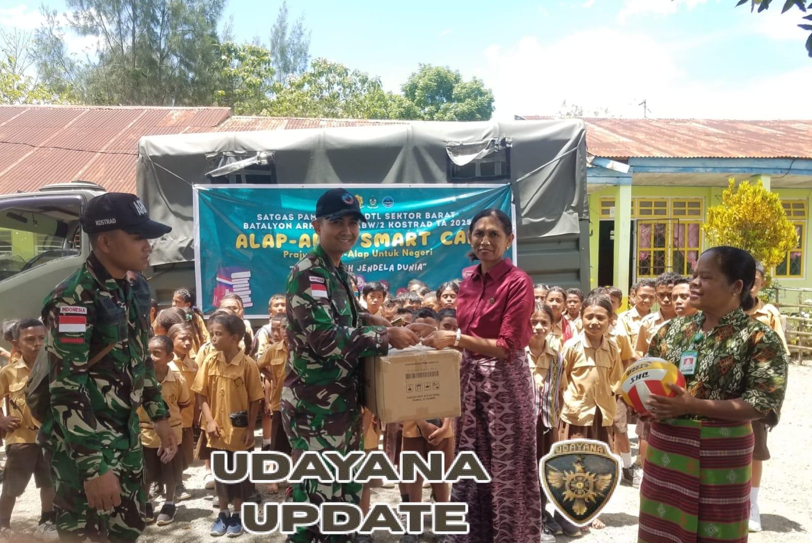 Satgas Pamtas Yonarhanud 2 Kostrad Hadirkan Layanan Pendidikan Keliling Lewat Program Alap Alap Smart Car