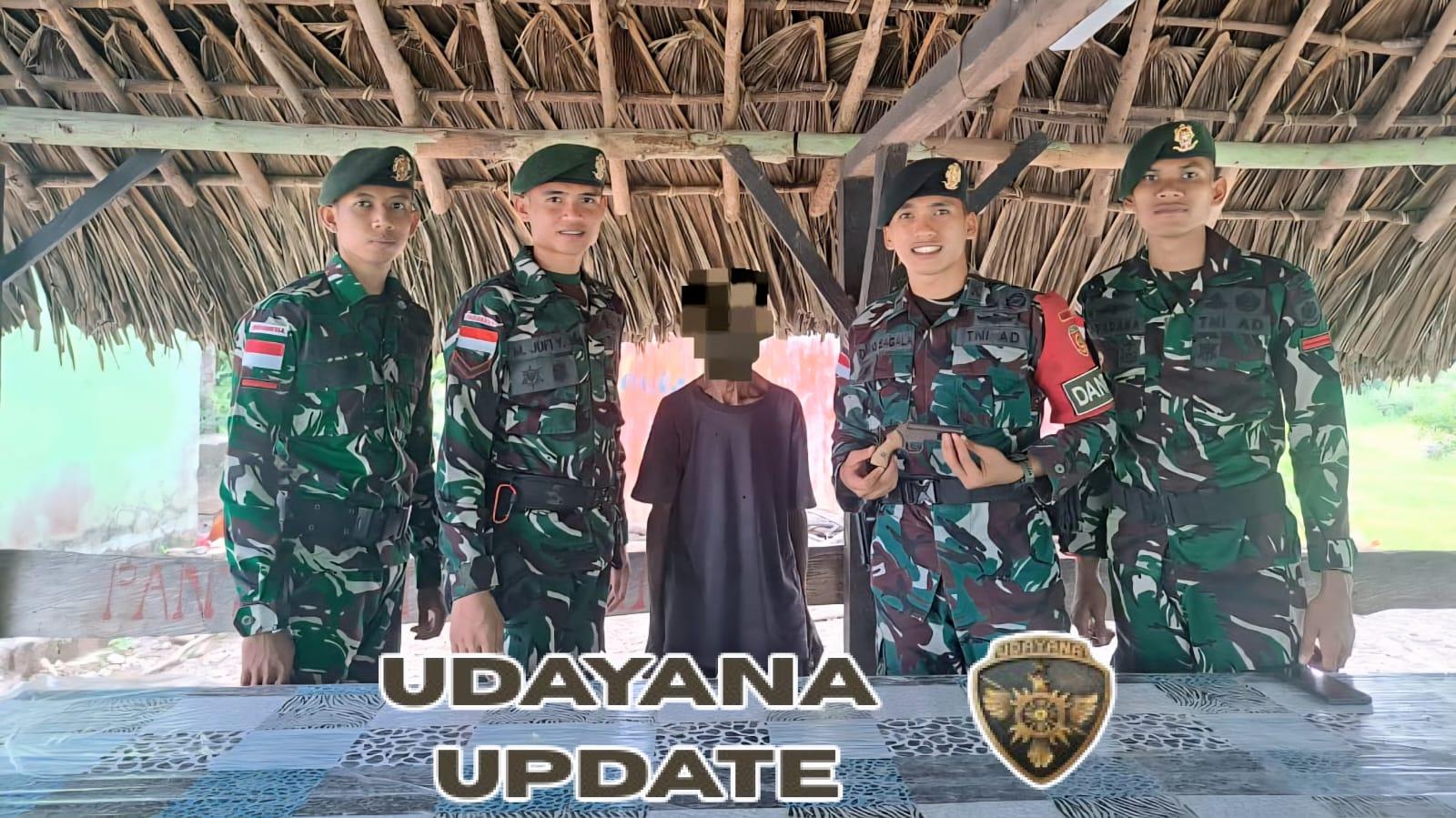 Warga Serahkan Pistol Rakitan, Pos Nunura Satgas Pamtas Kembali Bukukan Keberhasilan Binter Humanis