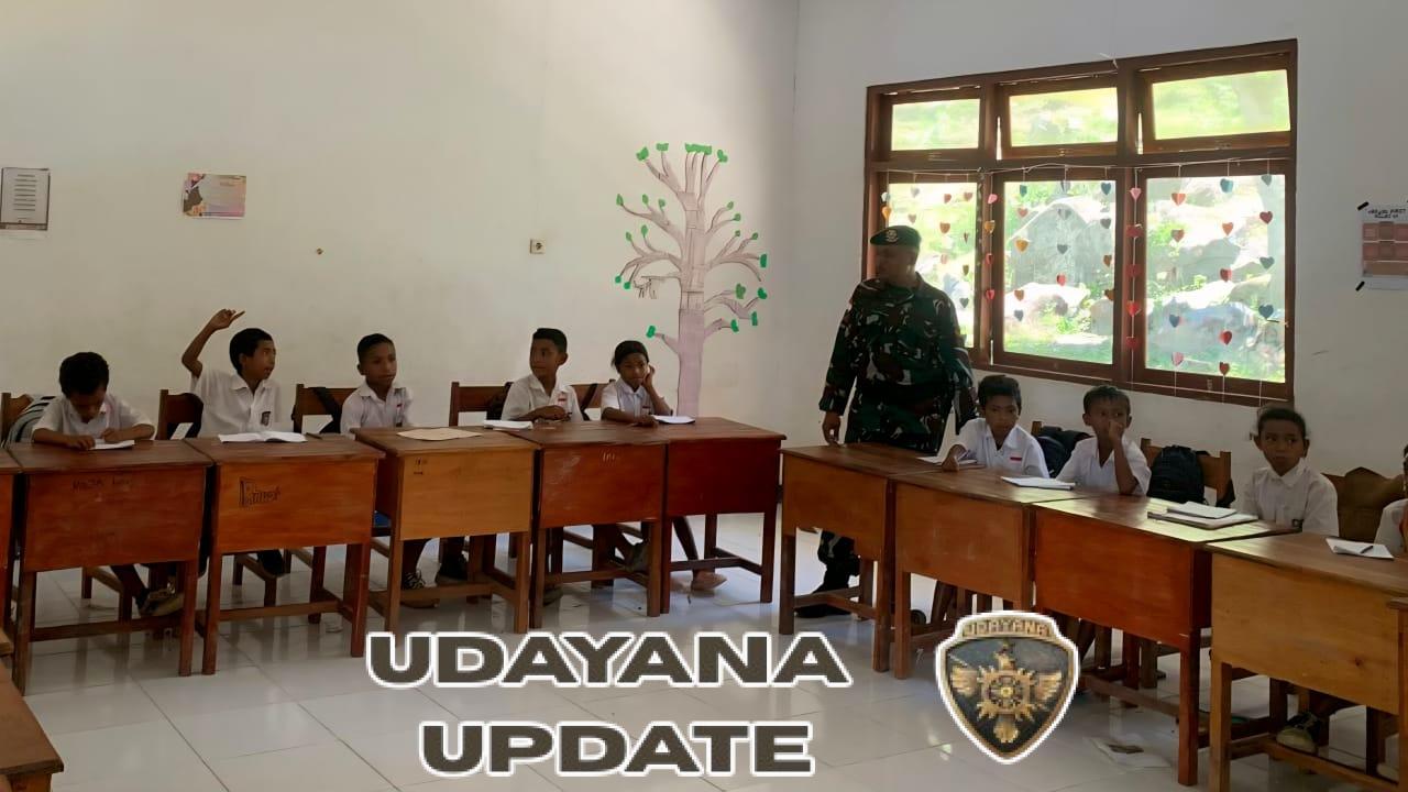 Satgas Pamtas Pos Lakmars Bantu Tingkatkan Pendidikan di SDK Henes