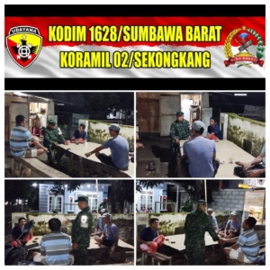 Piket Koramil 1628-02/Sekongkang Gelar Patroli Malam, Warga Diimbau Tetap Jaga Keamanan Lingkungan