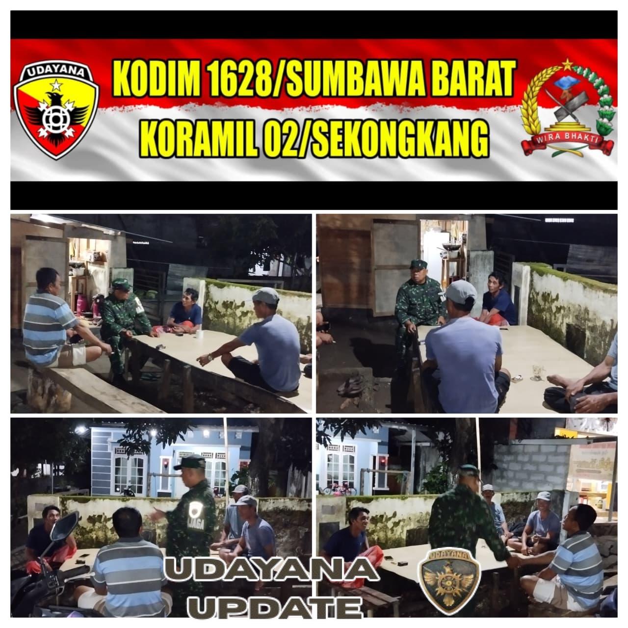 Piket Koramil 1628-02/Sekongkang Gelar Patroli Malam, Warga Diimbau Tetap Jaga Keamanan Lingkungan