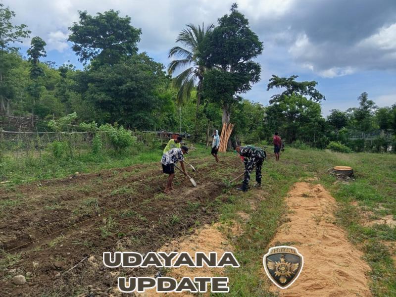 Dorong Para Pemuda Untuk Jadi Petani Milenial, Babinsa Dampingi Penyiapan Lahan Bedeng