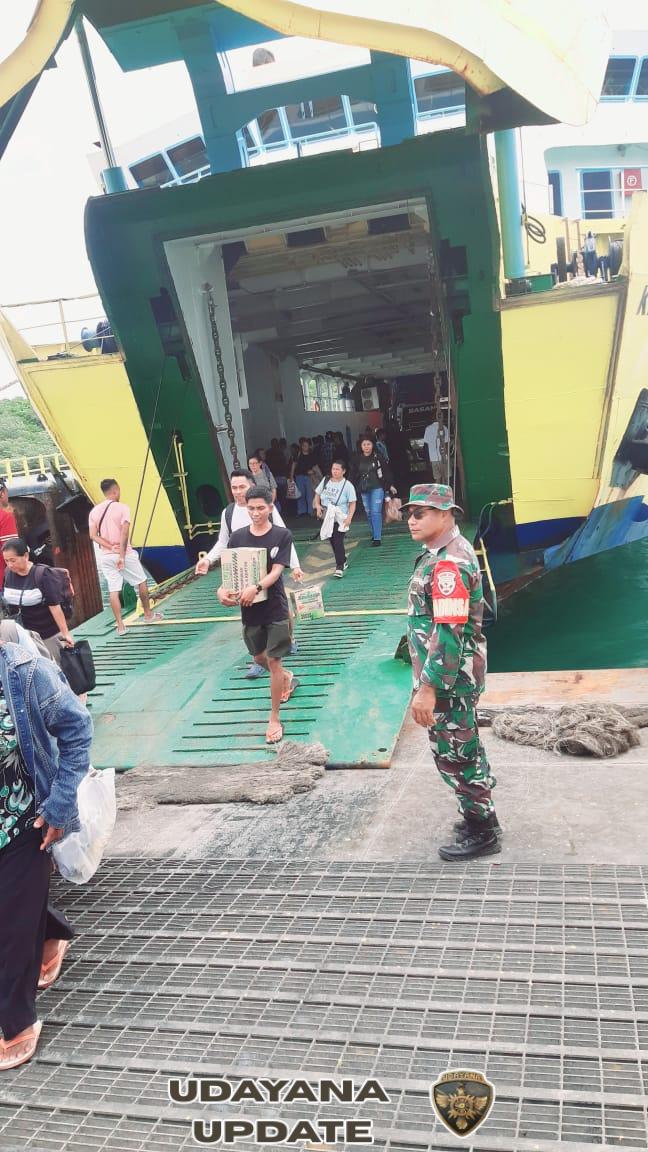 Koramil Pantai Baru Kawal Pengamanan Transportasi Laut dan Kegiatan Desa Binaan