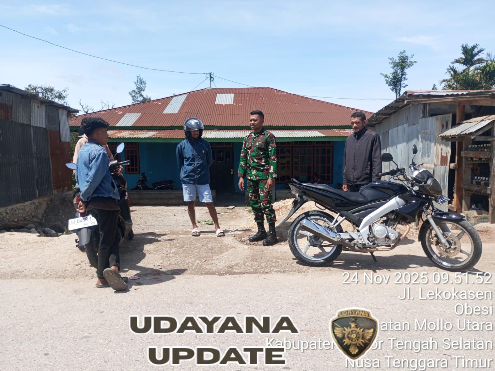 Babinsa Mollo Utara Imbau Warga Tetap Waspada Saat Beraktivitas di Pasar Kapan