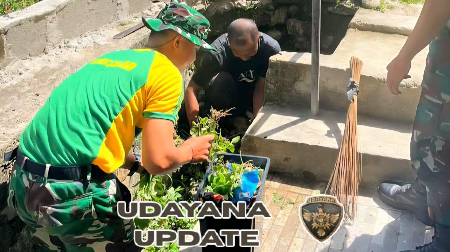 Satgas Pamtas Pos Auren–Fatuha Gelar Karya Bakti Bersihkan Gereja Paroki Alas
