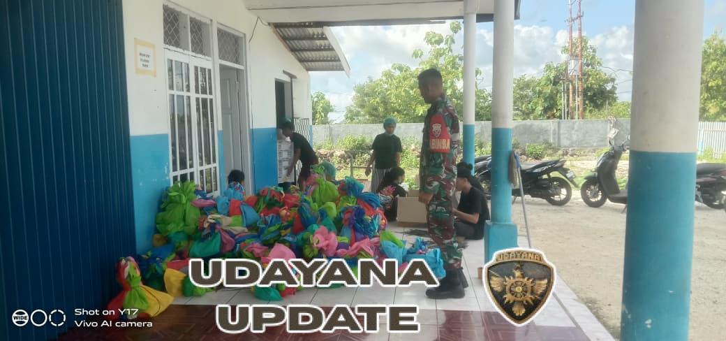 Babinsa Koramil 1627-01 Ba’a Kawal Distribusi 3.065 Paket Makanan Bergizi Gratis di Rote Ndao