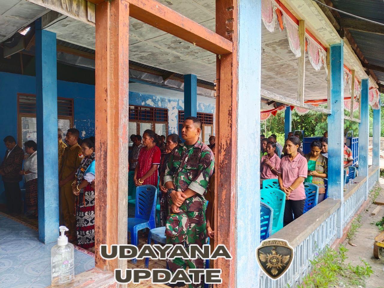 Babinsa Talibura Hadiri Pelantikan Kepala Desa Wairterang di Waigete