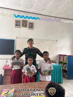 Satgas Pos Haslot Ajak Siswa SD Lalebun Belajar Matematika dengan Cara Seru