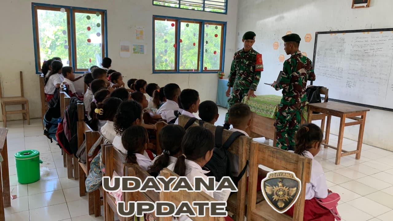 Satgas Pos Auren Kenalkan Dasar-Dasar Komputer kepada Siswa SDI Auren