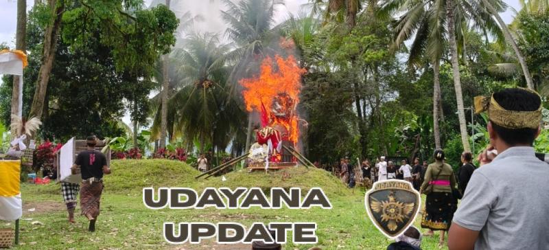 Aparat TNI Polri Dan Pecalang Di Desa Tihingan Gelar Pengamanan Upacara Pengabenan