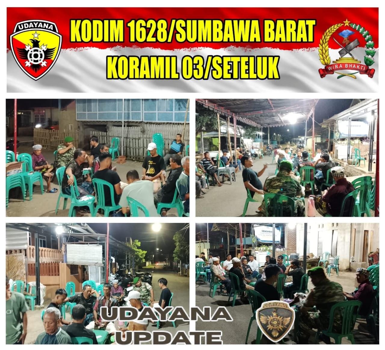 Koramil 1628-03/Seteluk Tingkatkan Kewaspadaan Wilayah Lewat Patroli Malam Terpadu