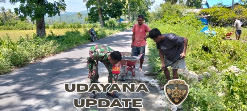 Babinsa Maurole Bantu Warga Ranokolo Selatan Pengerjaan Irigasi dan Pantau Kamtibmas