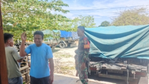 Babinsa Koramil 05/Waingapu Dampingi Penyaluran 5.200 Kg Beras dan 1.040 Liter Minyakita di Haharu