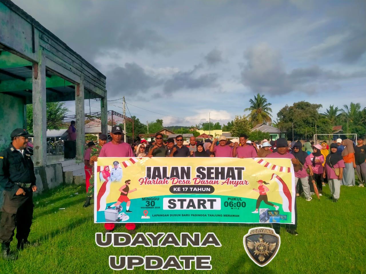 Ribuan Warga Meriahkan Jalan Sehat Harla Desa Dasan Anyar ke-17, Babinsa Pastikan Pengamanan Maksimal