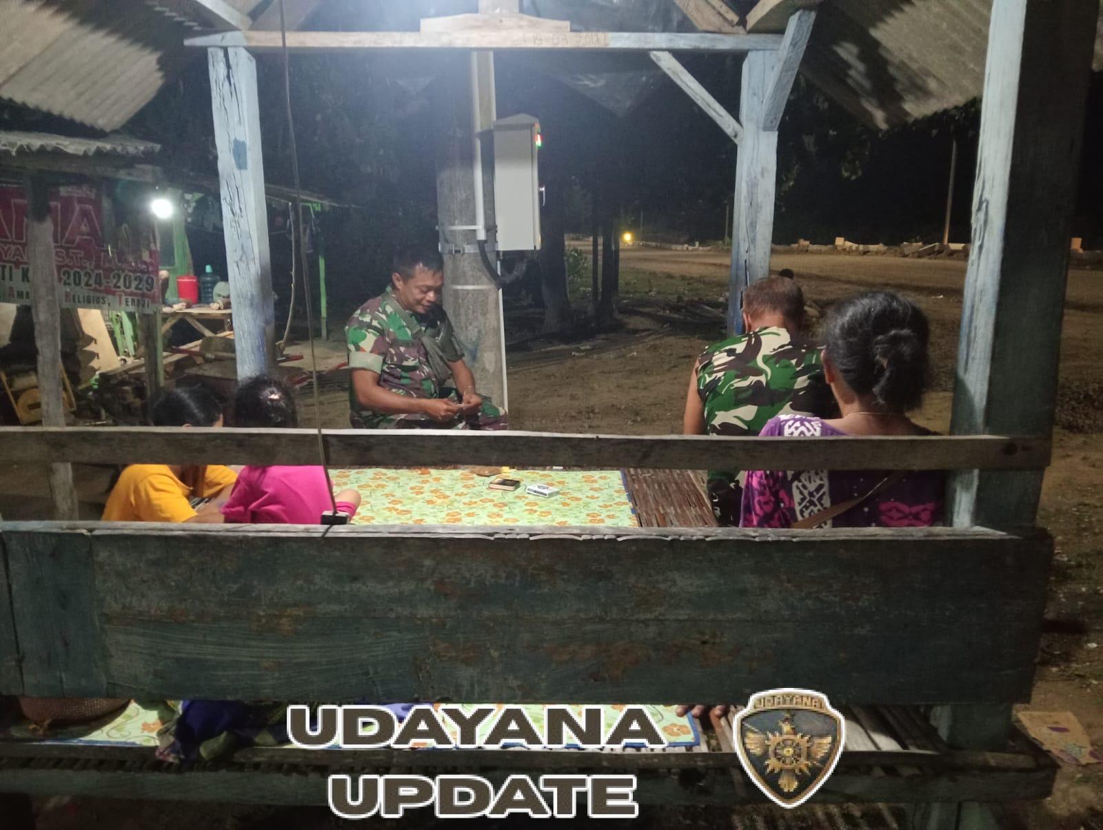 Babinsa Koramil 1628-04/Poto Tano Gelar Patroli Malam, Ajak Warga Jaga Ketertiban dan Keamanan