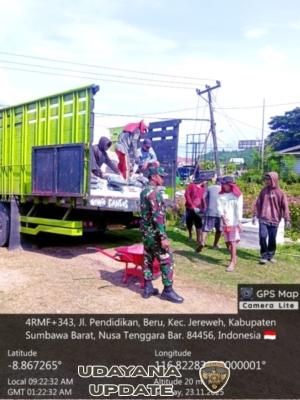 Babinsa Desa Belo Dampingi Pengawasan Pembangunan Koperasi Merah Putih
