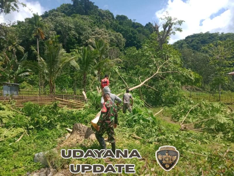 Sertu Mursidi dan Warga Siapkan Lahan Pembangunan Koperasi Merah Putih di Tanarara