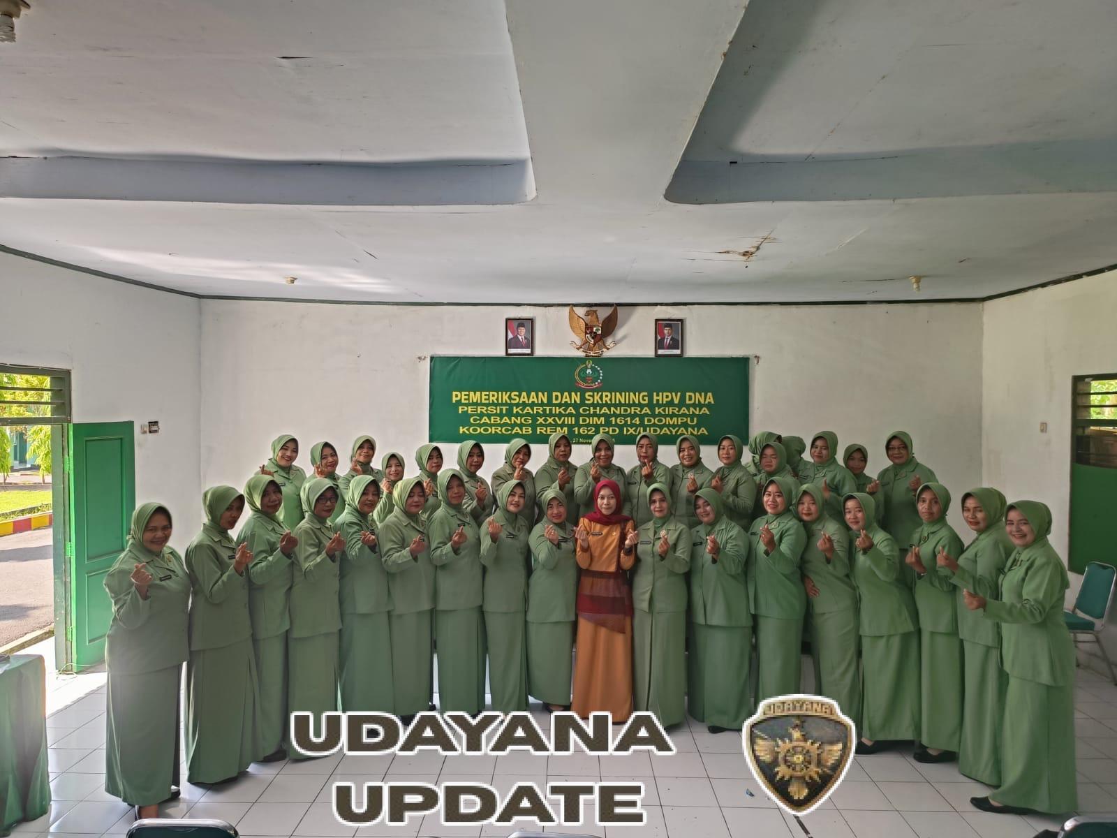 Persit KCK Kodim 1614/Dompu Gelar Skrining HPV DNA untuk Cegah Kanker Serviks