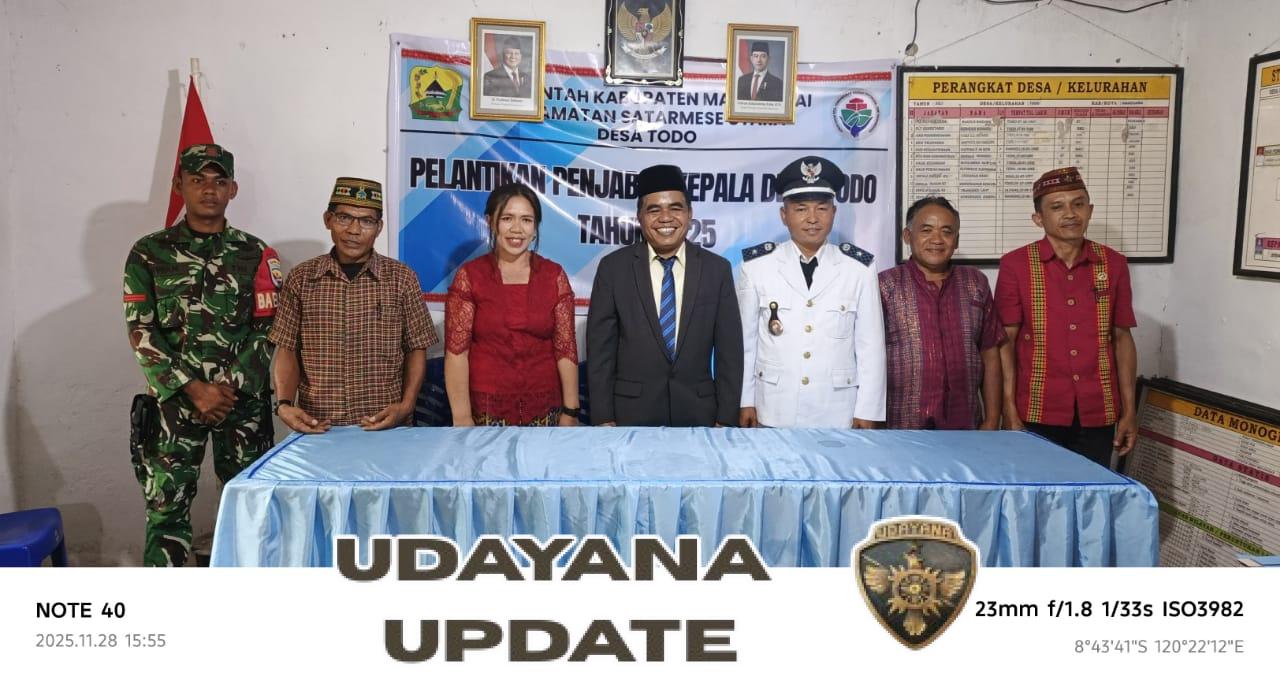 Desa Todo Sambut Pemimpin Baru, Babinsa Koramil 1612-05 Hadir Dampingi Prosesi Pelantikan