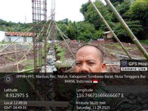 Babinsa Mantun Aktif Kawal Pembangunan KDKMP, Progres Capai 90 Persen Pondasi