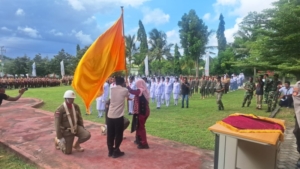 Upacara Kirab Serah Terima Pataka NTB di Poto Tano Berjalan Khidmat dan Lancar