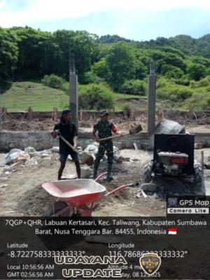 Pendampingan Pembangunan KDKMP di Desa Labuhan Kertasari, Koramil 1628-01/Taliwang Turun Langsung
