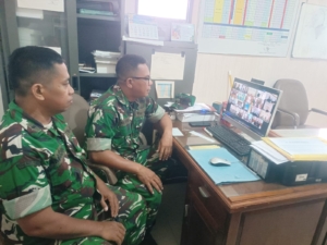 Kodim 1628/Sumbawa Barat Ikuti Vicon Pembentukan Organisasi Pencak Silat Militer yang Dipimpin Disjasad.