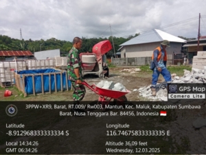 Perkembangan Pembangunan KDKMP Kodim 1628/KSB di Desa Mantun Capai Tahap Pengecoran Tiang Cakar Ayam