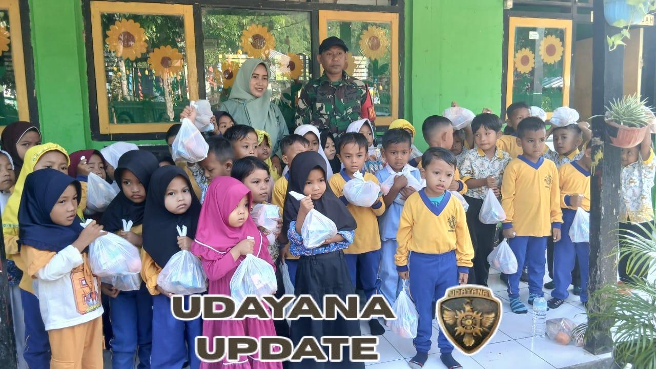 Babinsa Koramil Taliwang Dampingi Pelaksanaan Program Makan Bergizi Gratis di TK Toyibbah