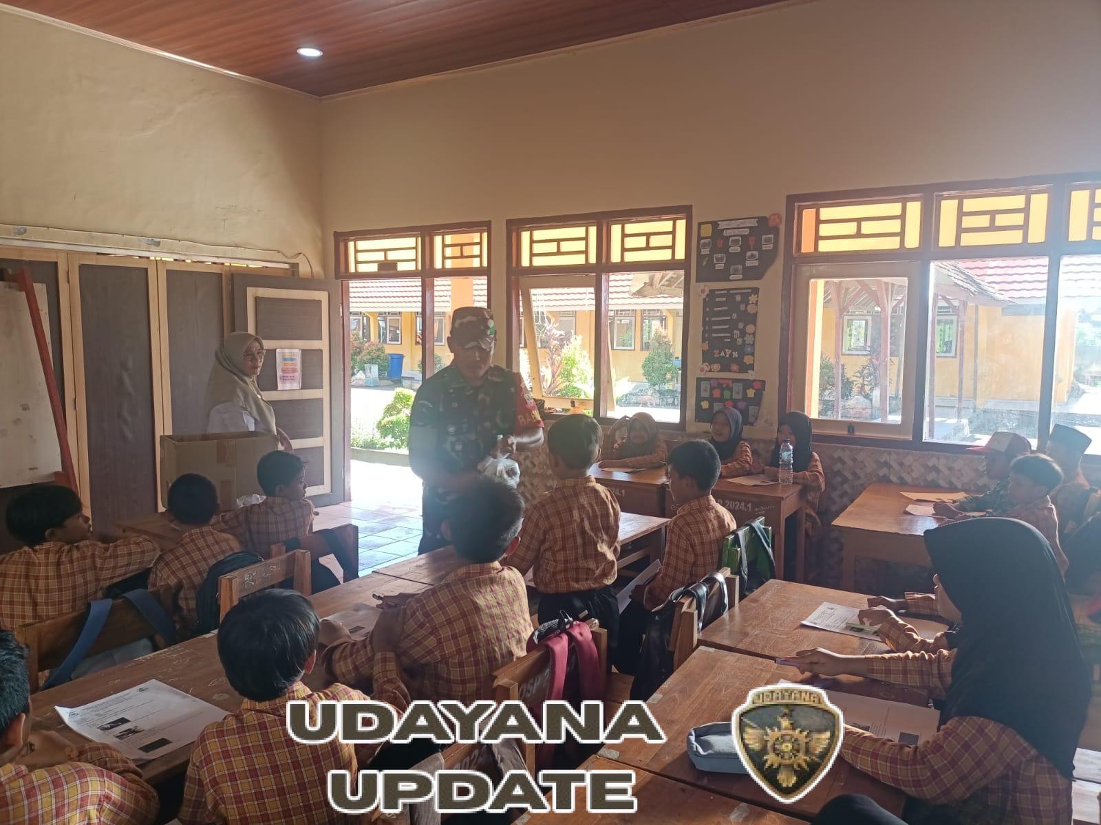 BABINSA PERSIAPAN SETELUK REA DAMPINGI PROGRAM MAKAN SEHAT BERGIZI DI SDN 3 SETELUK