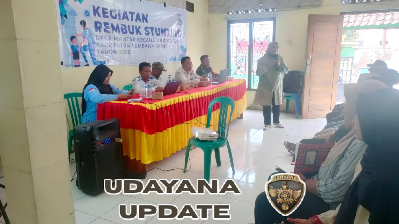 Babinsa Desa Mantar Serda Hendry N. Tekankan Pentingnya Sinergi dalam Rembuk Stunting di Desa Mantar Kecamatan Poto Tano