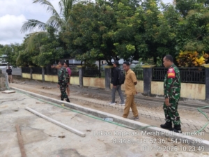 Danramil 1628-01/Taliwang dan Babinsa Tamekan Tinjau Lokasi Pembangunan KDKMP