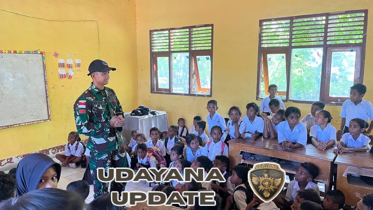 ‎Membangun Karakter Siswa, Satgas Pamtas Yonarhanud 2 Kostrad Menjadi Gadik Berikan Pembinaan Kepada Siswa