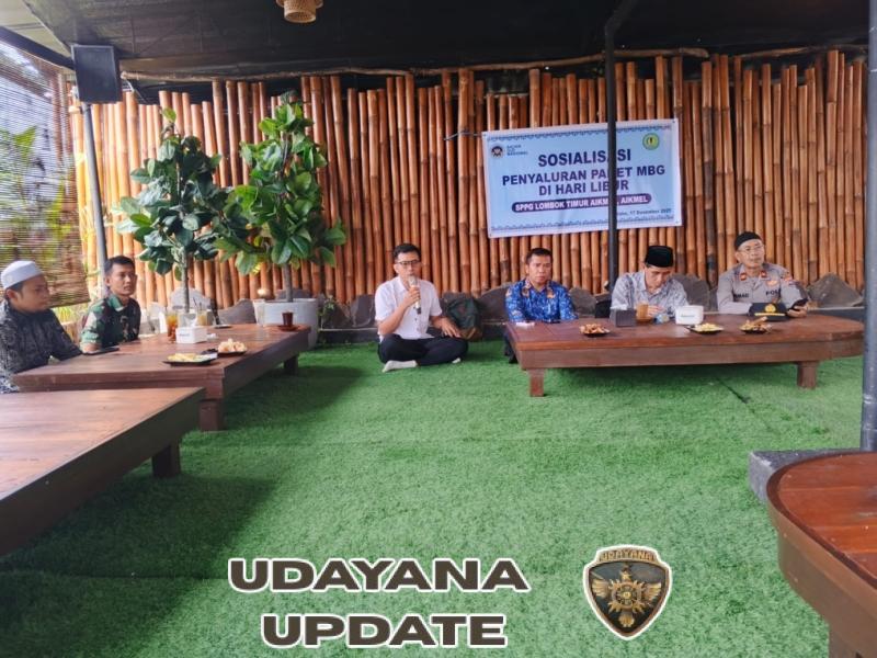 Babinsa Aikmel Timur Hadiri Sosialisasi Penyaluran Paket Makan Bergizi Gratis di Hari Libur