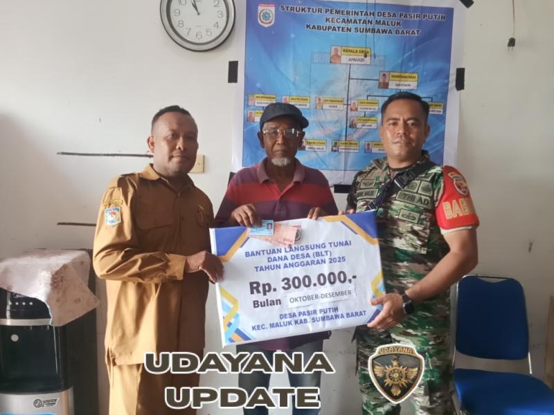 Babinsa Pasir Putih Dampingi Penyaluran BLT Dana Desa Periode Oktober–Desember 2025