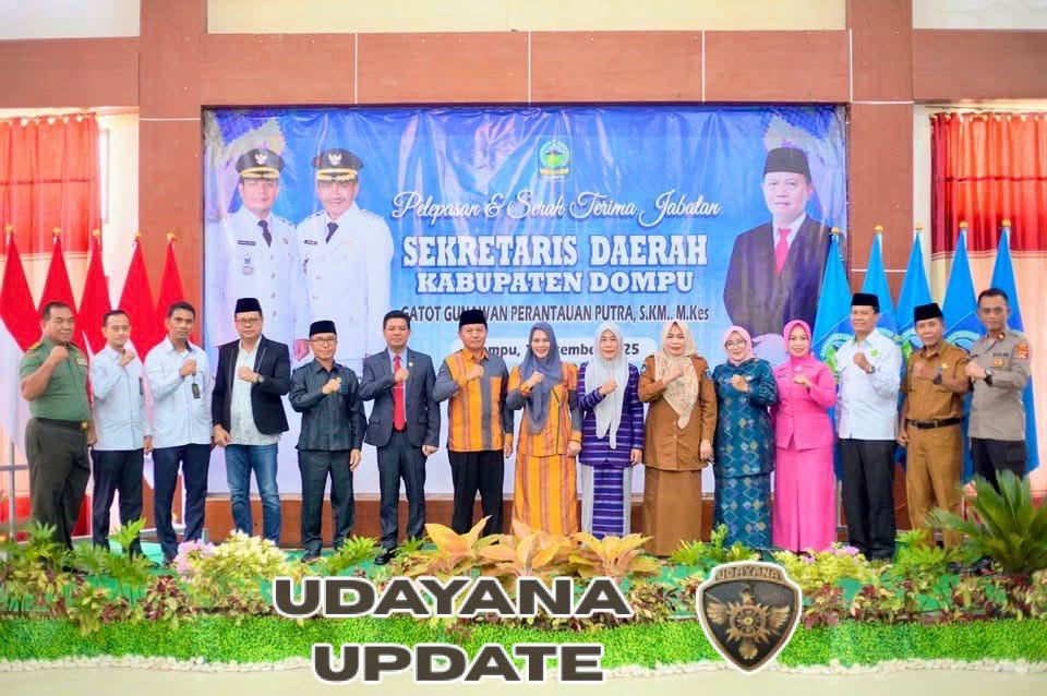 Kasdim 1614/Dompu Hadiri Acara Pelepasan dan Sertijab Sekretaris Daerah Kabupaten Dompu