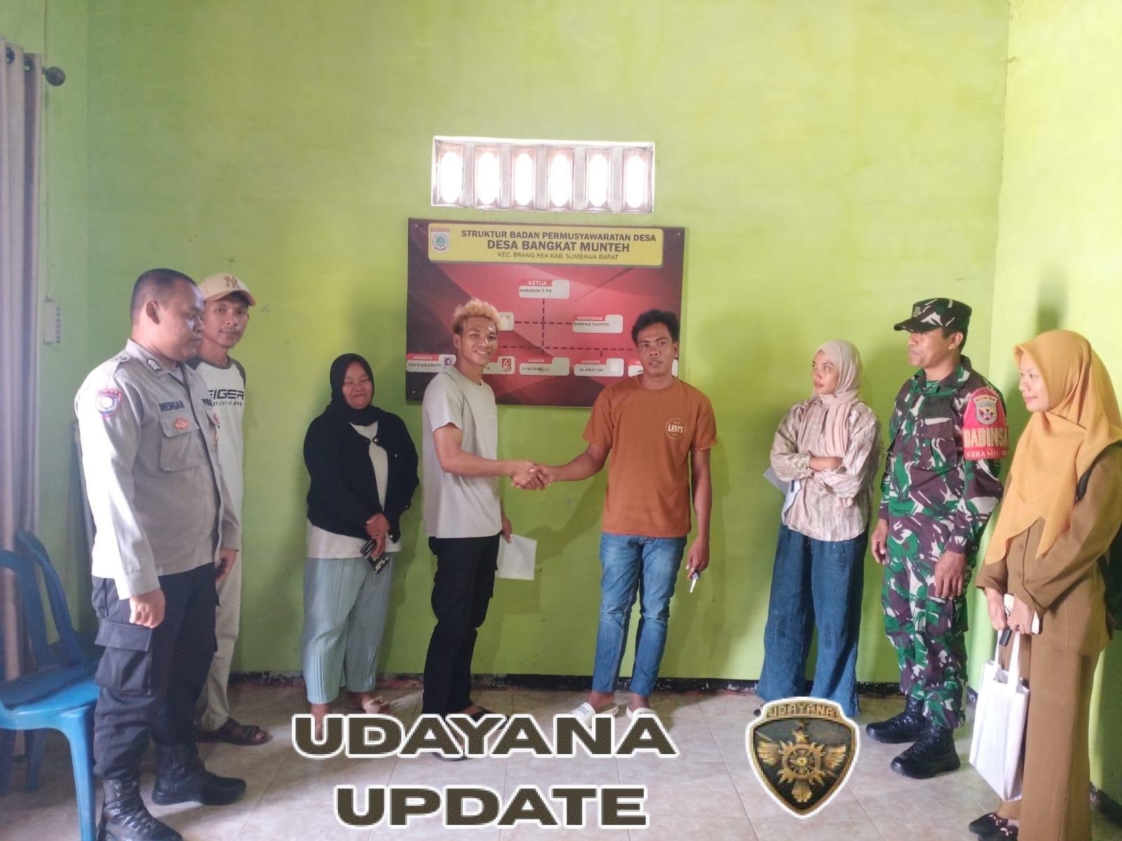 Babinsa dan Bhabinkamtibmas Fasilitasi Mediasi Warga di Bangkat Monteh