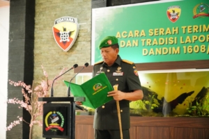 Tongkat Komando Resmi Berpindah, Danrem 162/WB Pimpin Sertijab Dandim 1608/Bima