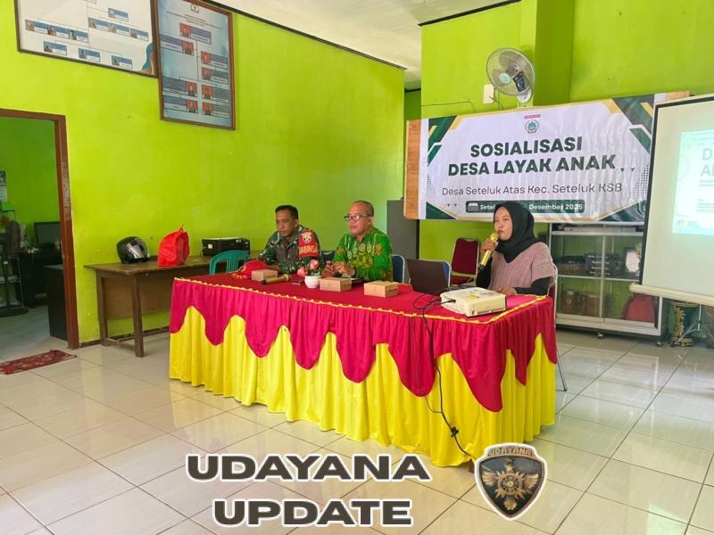 Babinsa Desa Seteluk Atas Hadiri Sosialisasi Desa Layak Anak, Dorong Terwujudnya Lingkungan Aman untuk Tumbuh Kembang Anak
