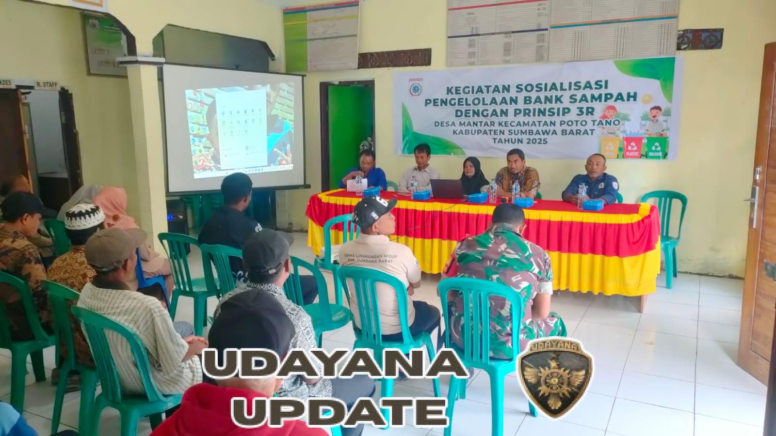 Babinsa Desa Mantar Hadiri Sosialisasi Pengelolaan Bank Sampah 3R Bersama DLH Sumbawa Barat