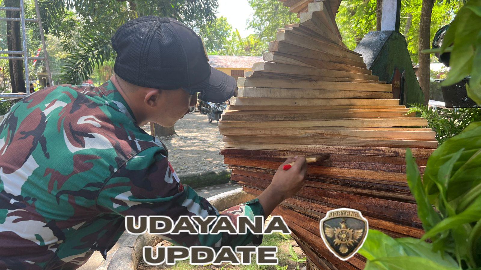 Perbaikan Lampu dan Pohon Natal, Satgas Pamtas Hadirkan Suasana Natal di Katedral Atambua