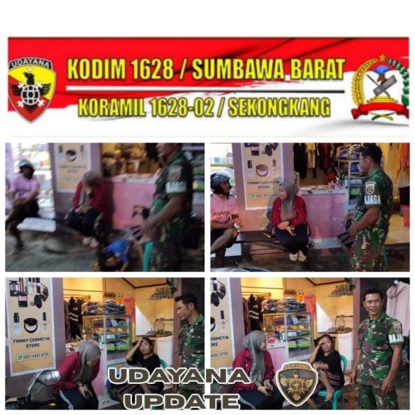 Anggota Koramil 1628-02/Sekongkang Gelar Patroli Malam Jaga Keamanan Lingkungan