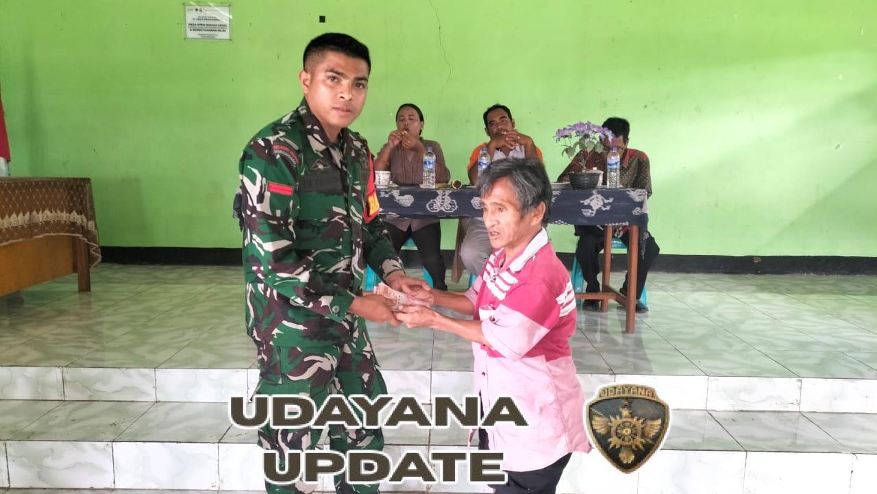 Babinsa Koramil 1601-01/Lewa Menghadiri Pembagian BLT di Desa Prahambuli