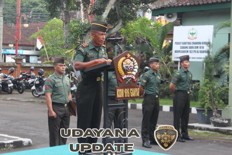 Kodim 1616/Gianyar Tegaskan Disiplin Lewat Upacara Bendera Rutin Hari Senin