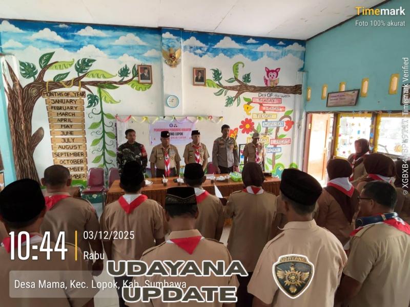 Koramil 1607-06 Lape Lopok Dukung Pelantikan Pengurus Kwarran Pramuka Kecamatan Lopok