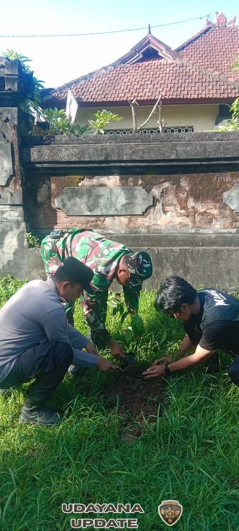 Babinsa Sukasada Dukung Kegiatan Manajemen Peduli Lingkungan Mahasiswa Undiksha di Desa Panji