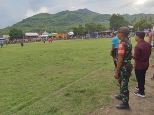 Babinsa Mapin Kebak Amankan Penutupan Turnamen Sepak Bola Bupati Cup 2025