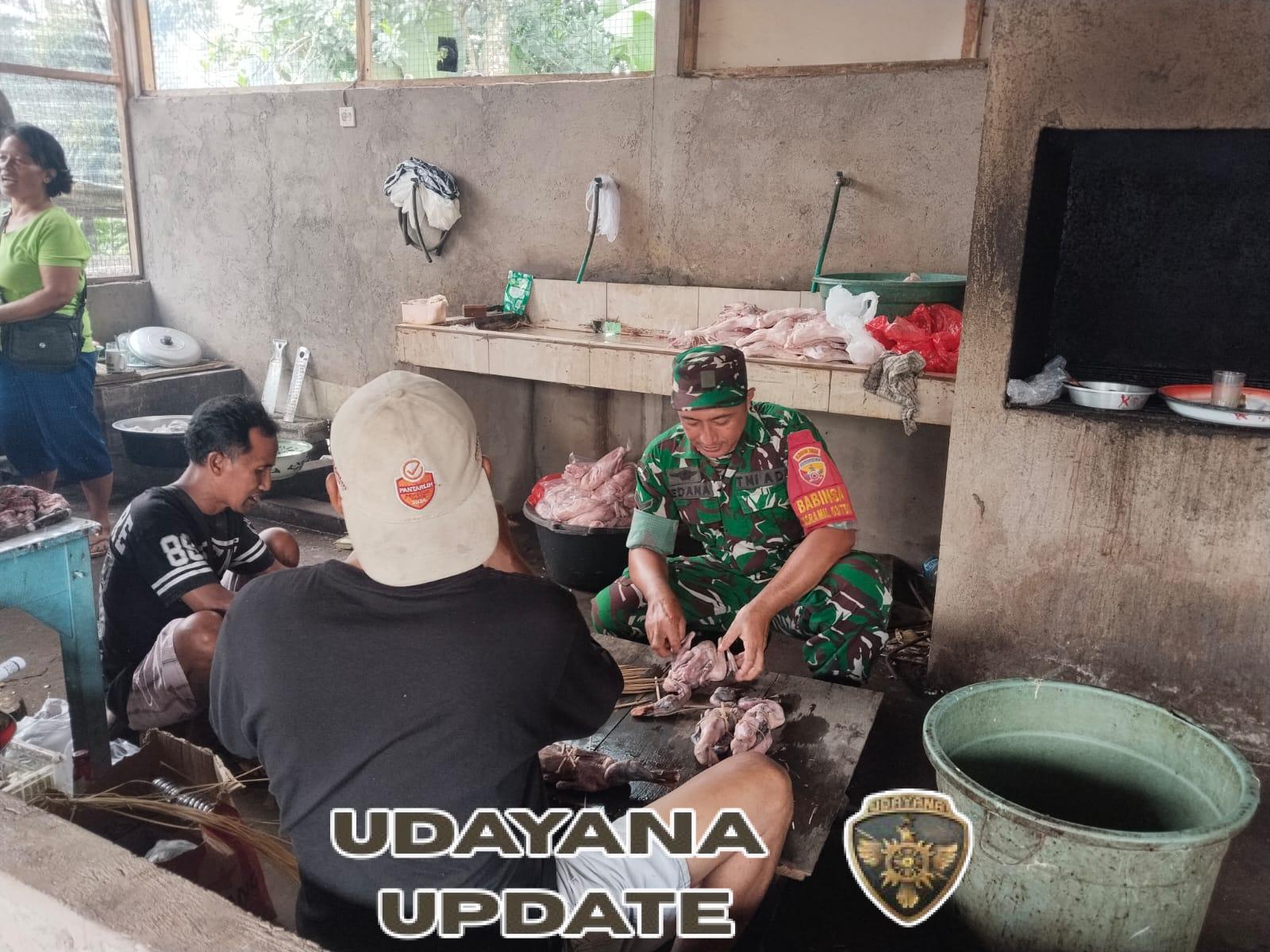 Babinsa Desa Tembuku Laksanakan Komsos dengan Pengusaha Ayam Panggang di Banjar Tembuku Kaja